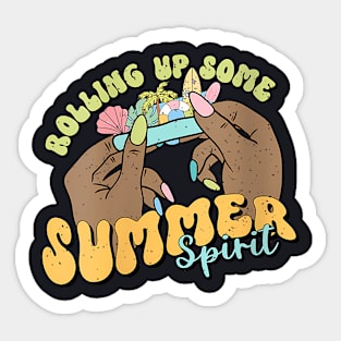 Womens Rolling Up Some Summer Spirit Summer Vacation Beach Family Sticker